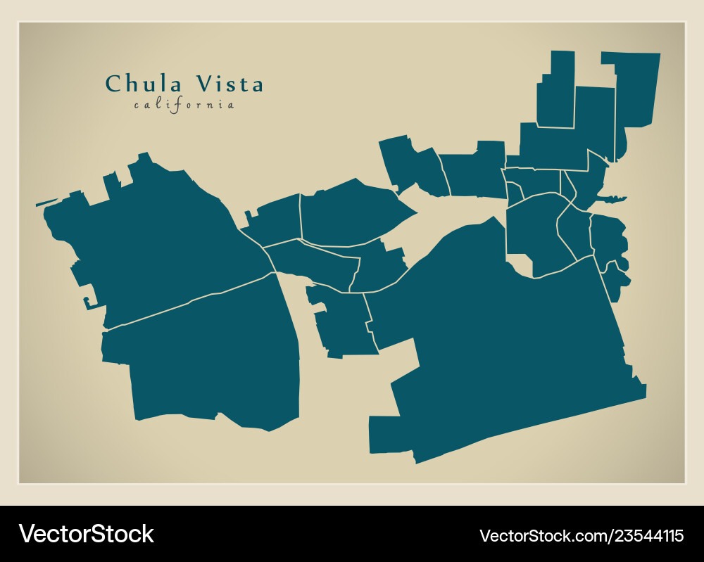 Modern city map - chula vista california Modern city map - chula vista california vector image