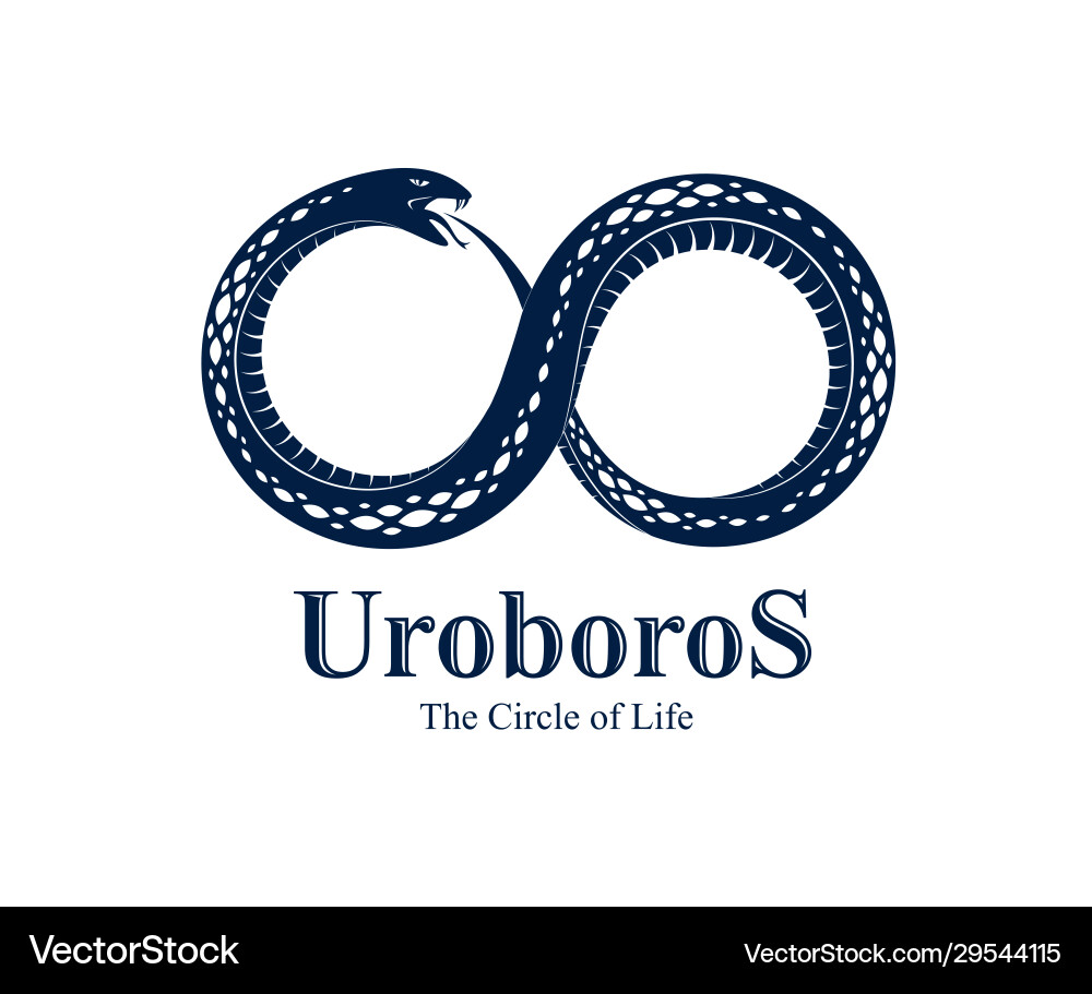 Ouroboros snake in a shape infinity symbol vector image