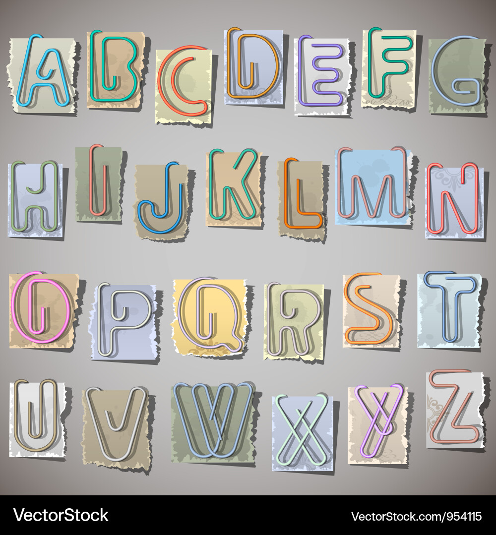 Paperclip Alphabet Vector Image