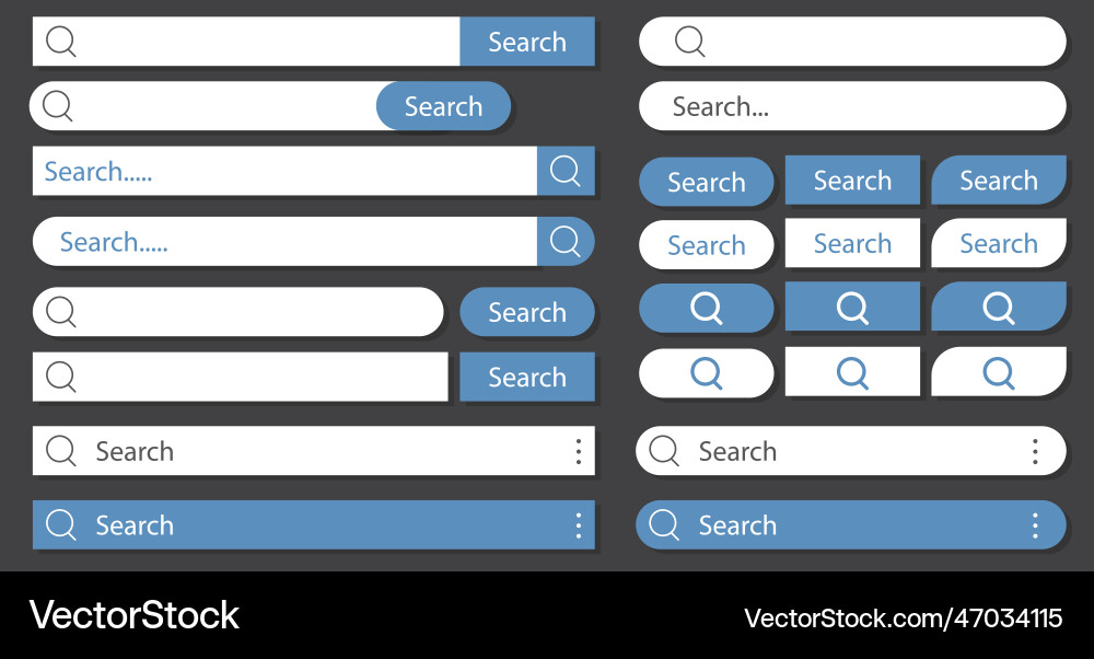 Set of search bar with falling shadow concept Set of search bar with falling shadow concept vector image