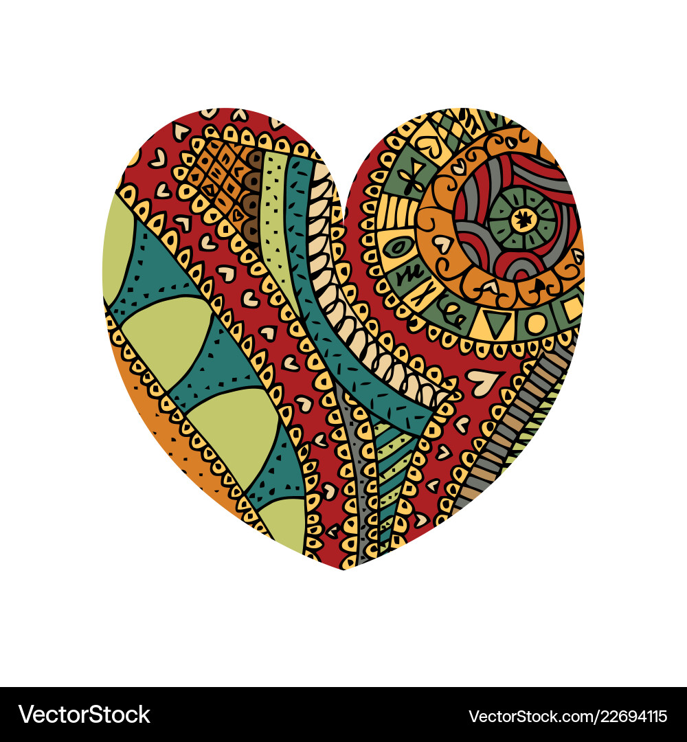 Shape of heart tangle pattern Vector Image