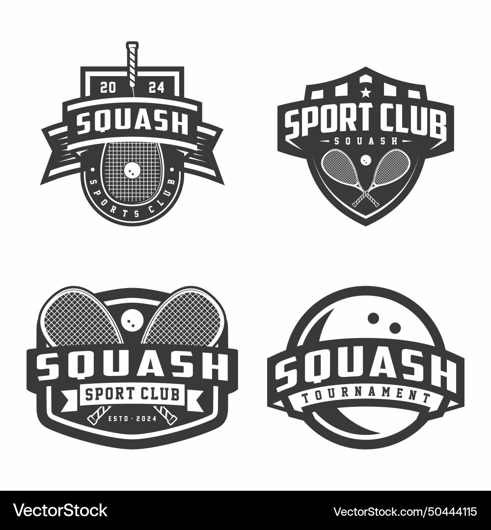Squash logo collection emblem set collections Squash logo collection emblem set collections vector image