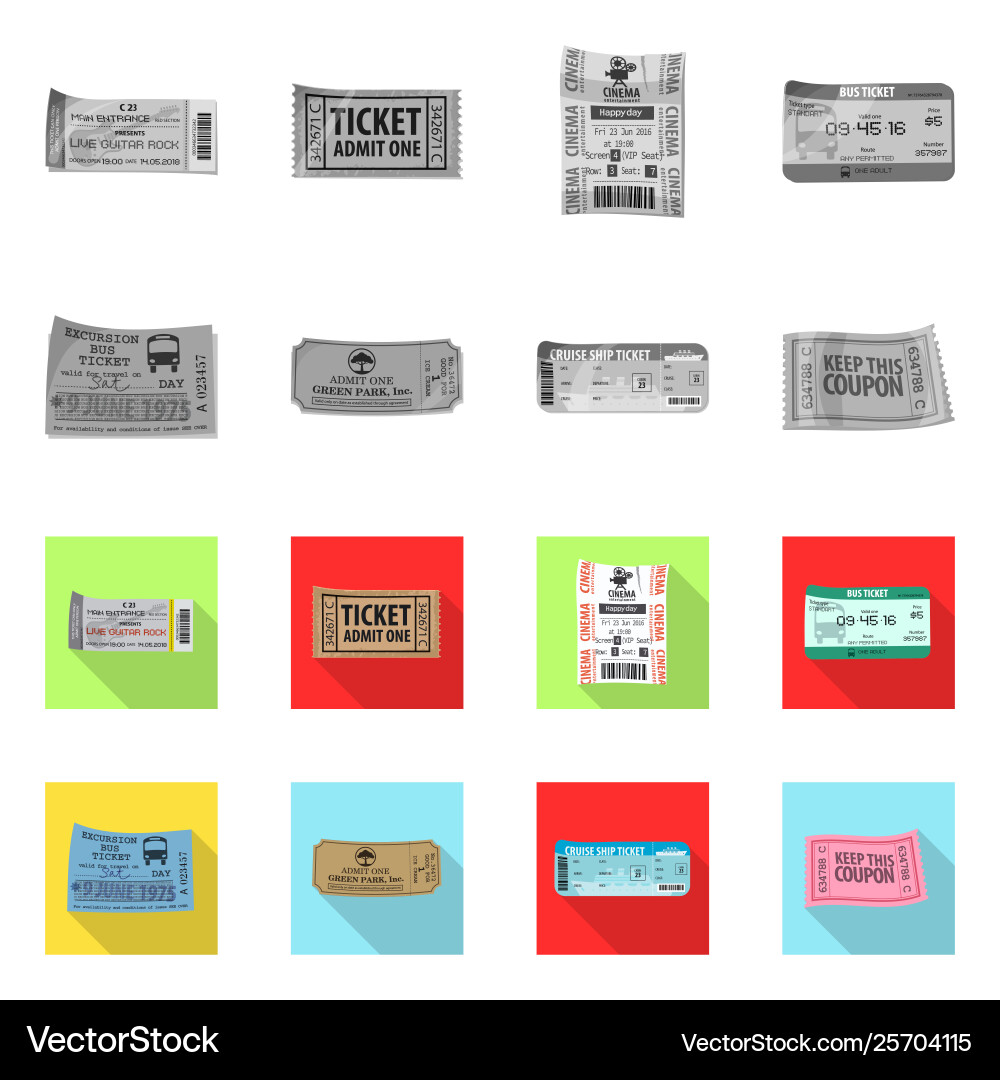 Ticket and admission logo Ticket and admission logo vector image