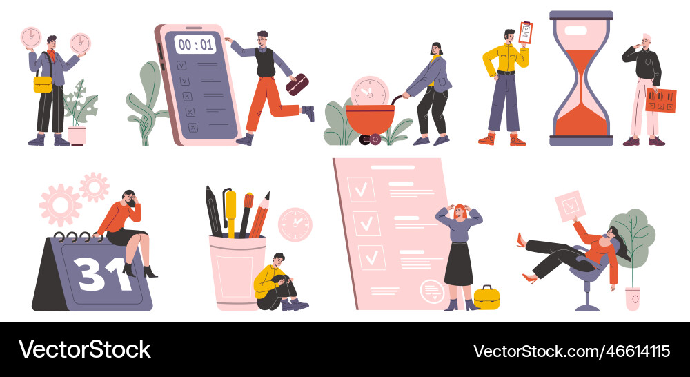 Time Management & Scheduling Vector Image