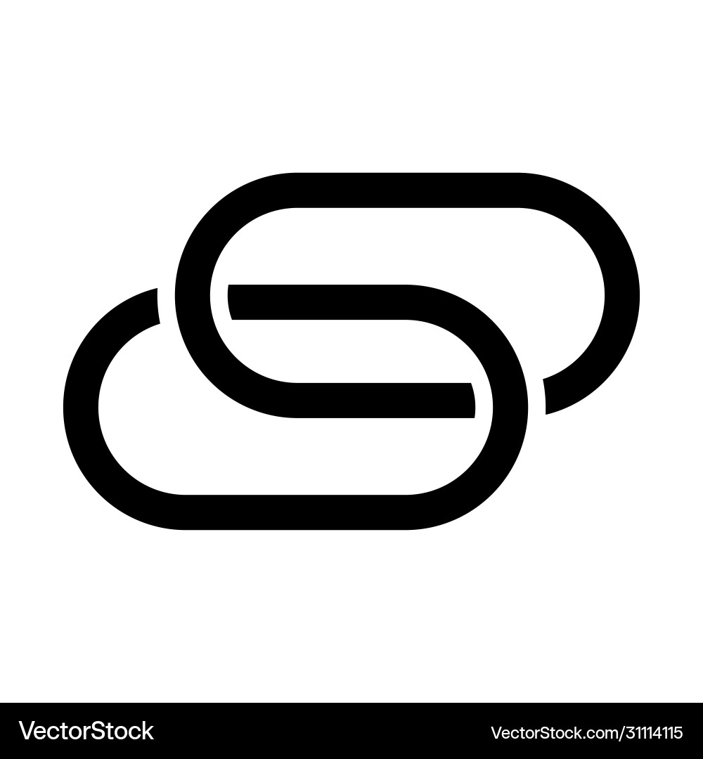 Two chain links connected between white background Two chain links connected between white background Vector Image