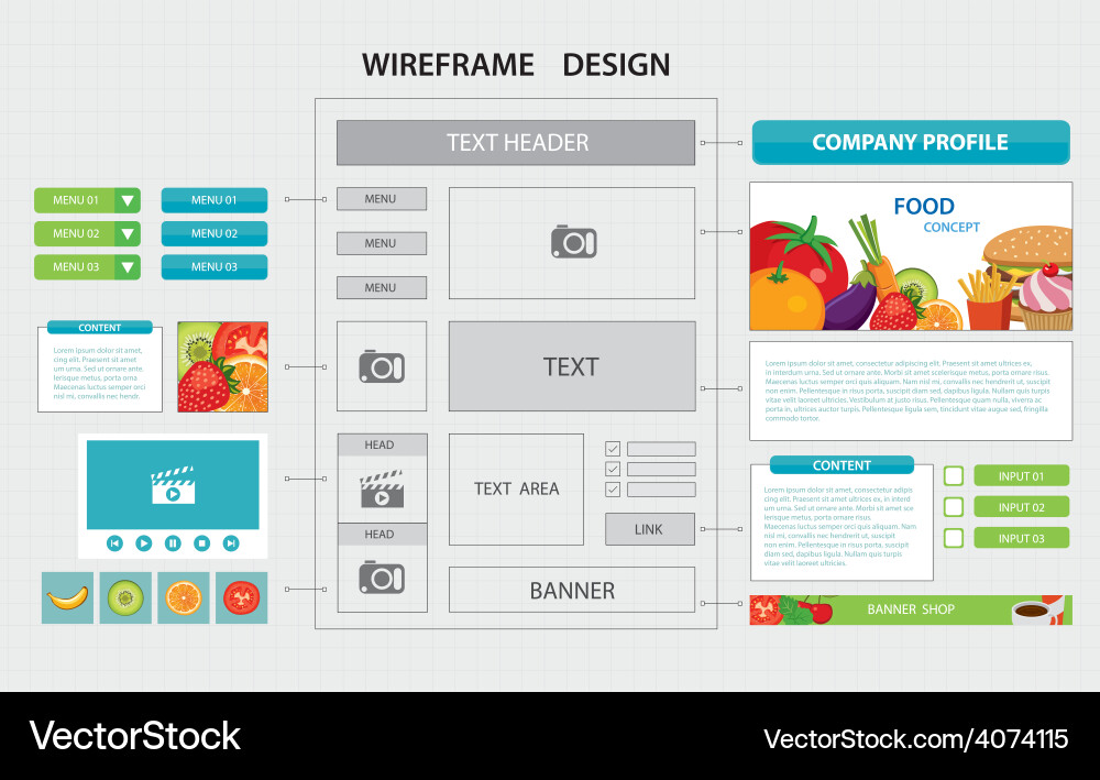 Website Wireframe Template Royalty Free Vector Image