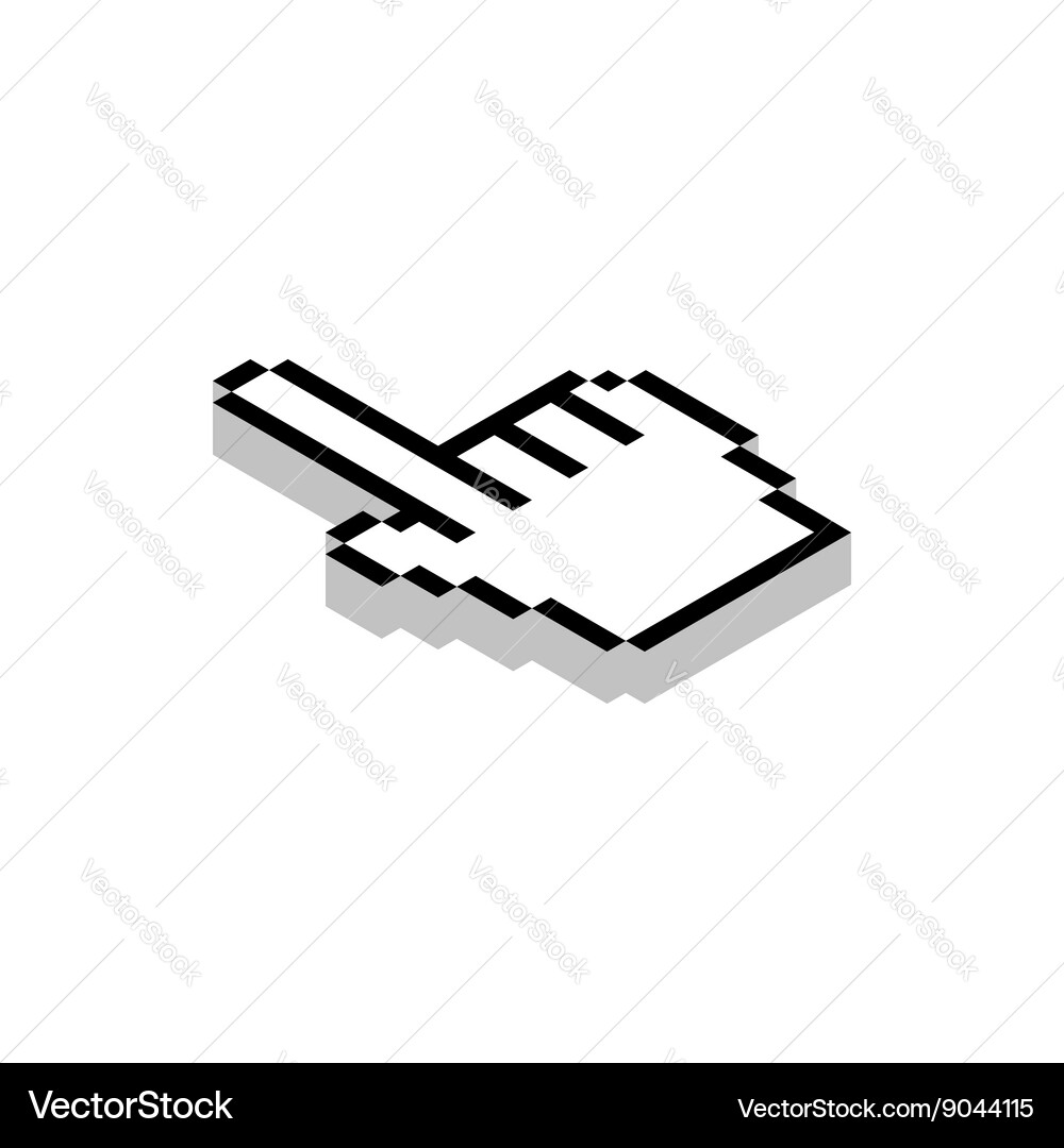 Work with cursor icon isometric 3d style vector image