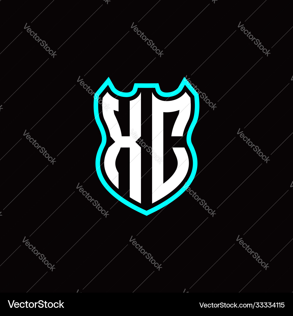X c initial logo design with shield shape X c initial logo design with shield shape Vector Image