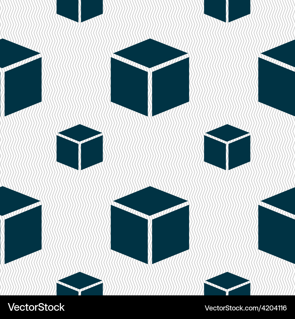 3d cube icon sign seamless pattern with geometric Vector Image