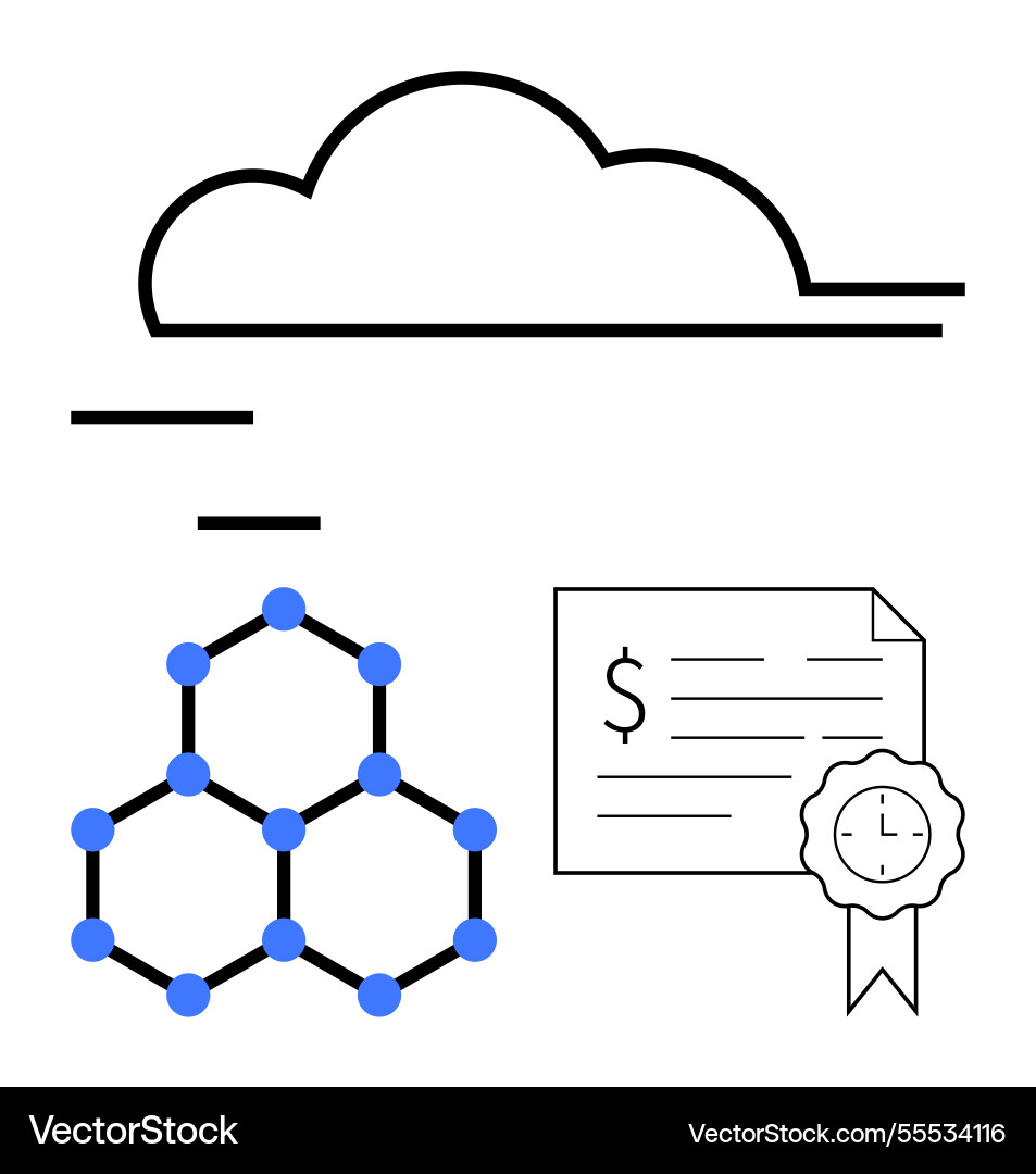 Cloud Computing und Datensicherheit mit Blockchain Cloud Computing und Datensicherheit mit Blockchain Vektorbild