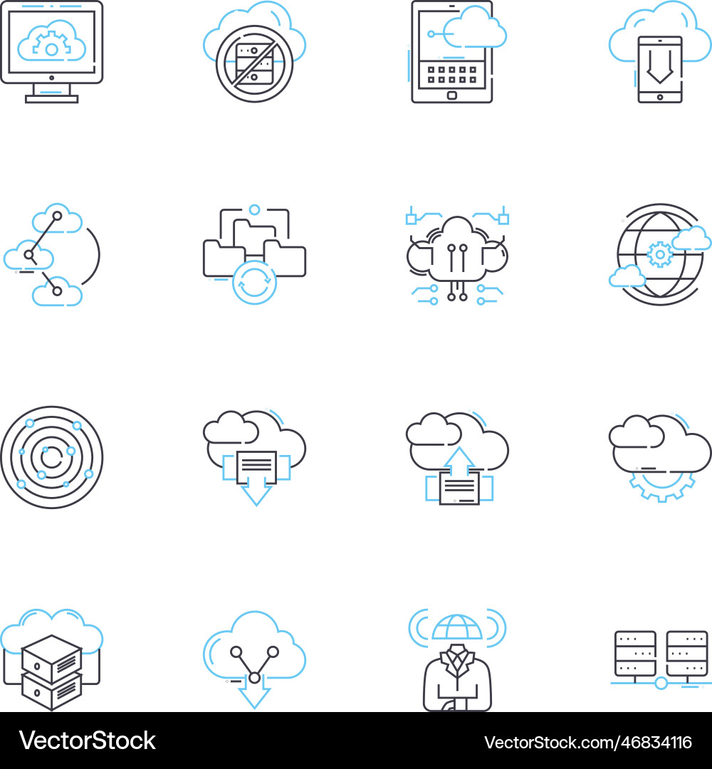 Data analytics linear icons set insights Data analytics linear icons set insights vector image