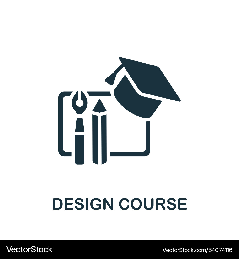 Design Kurs-Icon einfaches Element von online Vektorbild