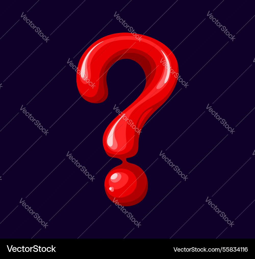 Fast food ketchup sauce cartoon font question mark Fast food ketchup sauce cartoon font question mark vector image