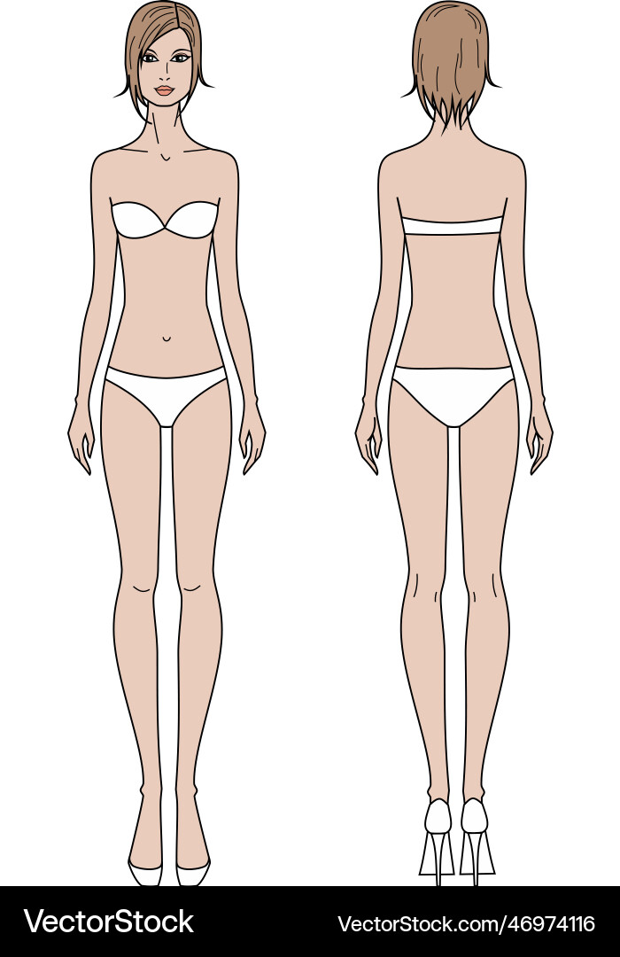 Female figure template fashion croquis Female figure template fashion croquis vector image