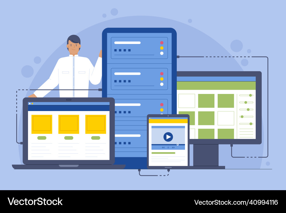 Flat design website hosting Flat design website hosting vector image