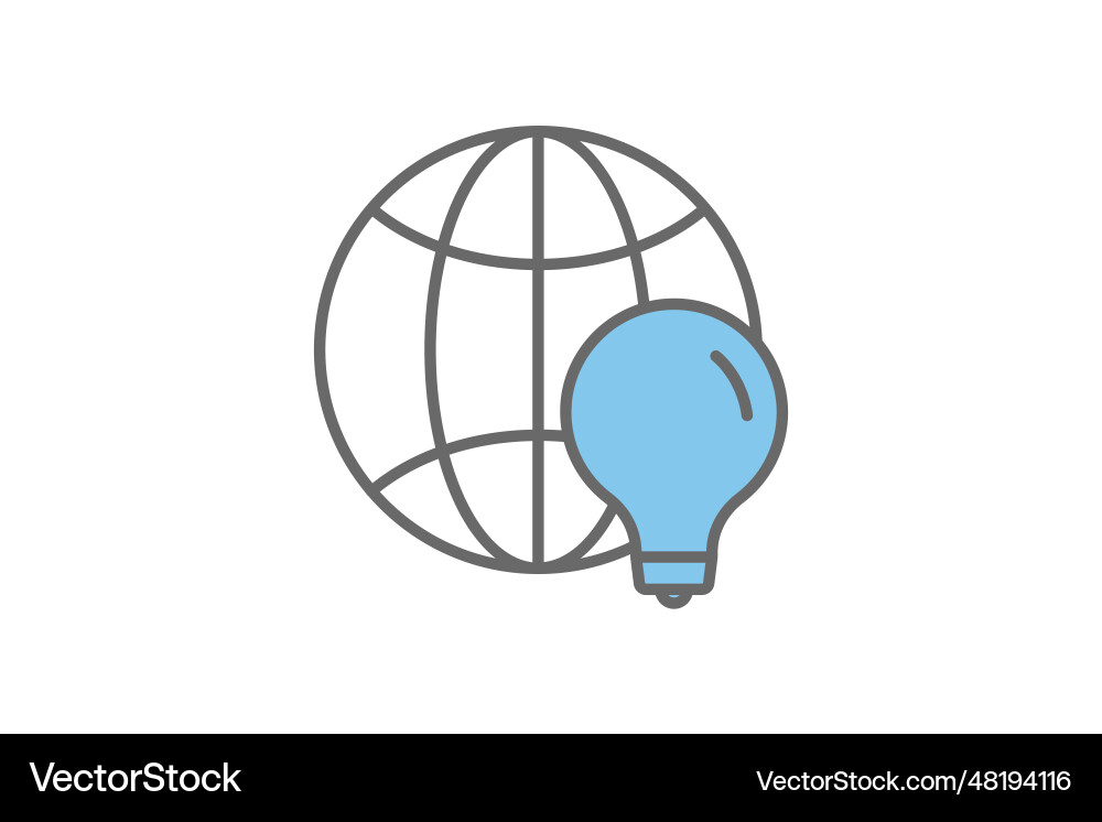 Global solution icon related to search Vector Image