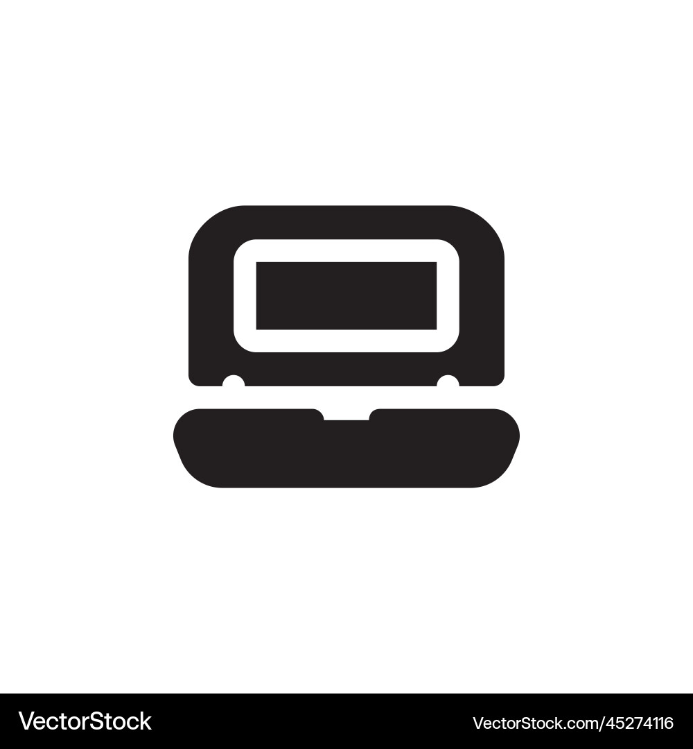 Laptop icon computer component solid style Laptop icon computer component solid style vector image