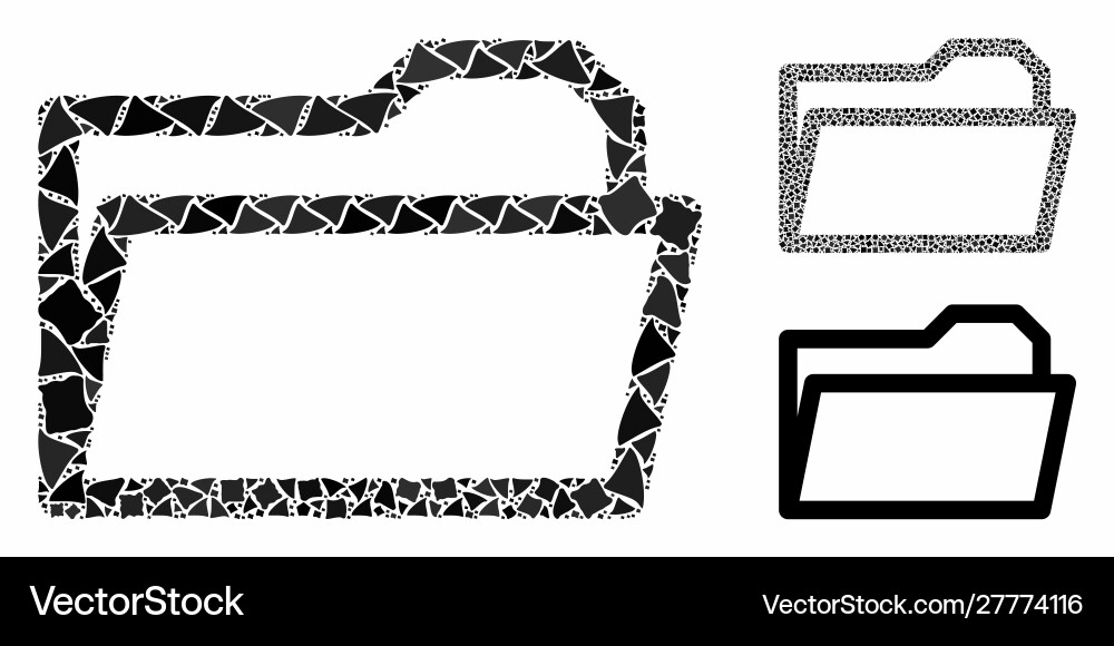 Open folder composition icon bumpy elements Open folder composition icon bumpy elements Vector Image