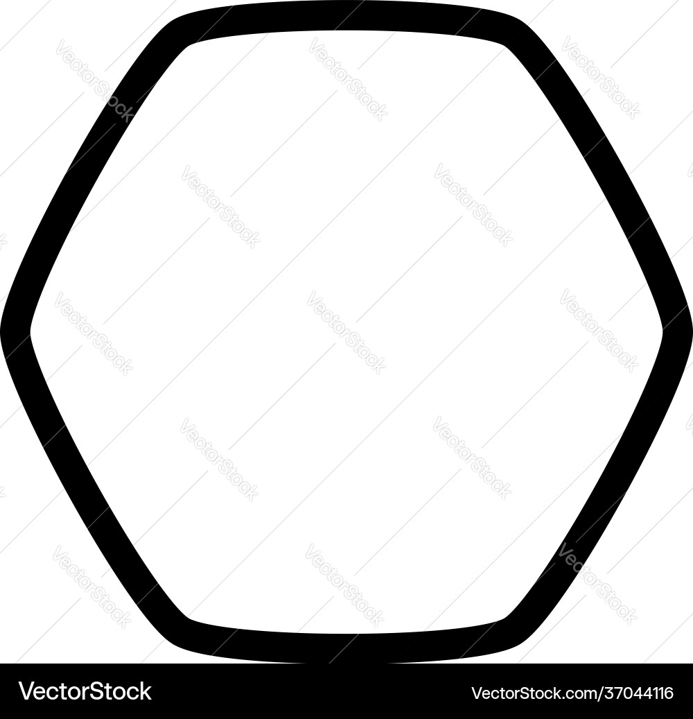 Rounded hexagon polygon contour outline shape Rounded hexagon polygon contour outline shape vector image