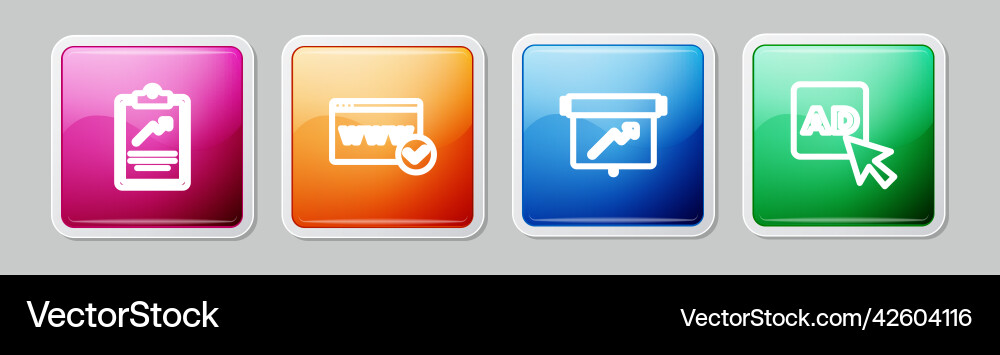 Set line clipboard with graph chart website Set line clipboard with graph chart website vector image