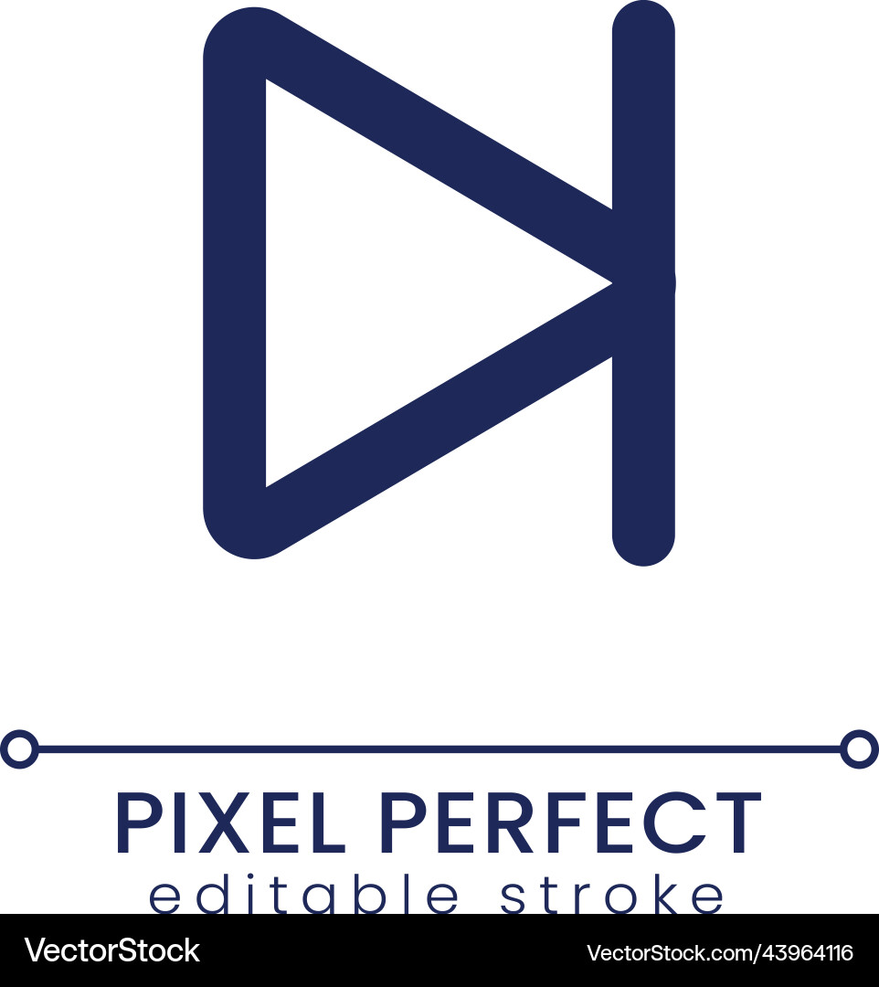 Skip to end pixel perfect linear ui icon Skip to end pixel perfect linear ui icon Vector Image