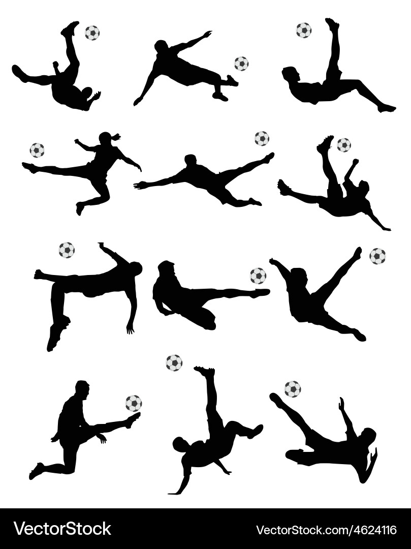 Soccer Player in Action - Dynamic Kick vector image