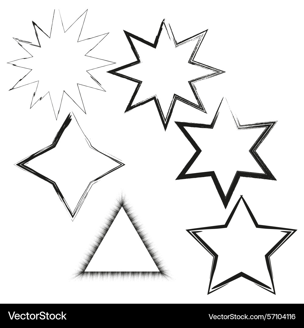 Star burst shapes triangle outline forms Vector Image