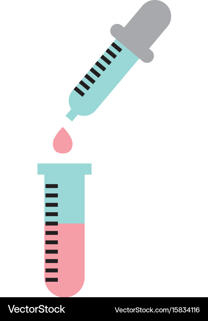 Tube test with dropper Royalty Free Vector Image