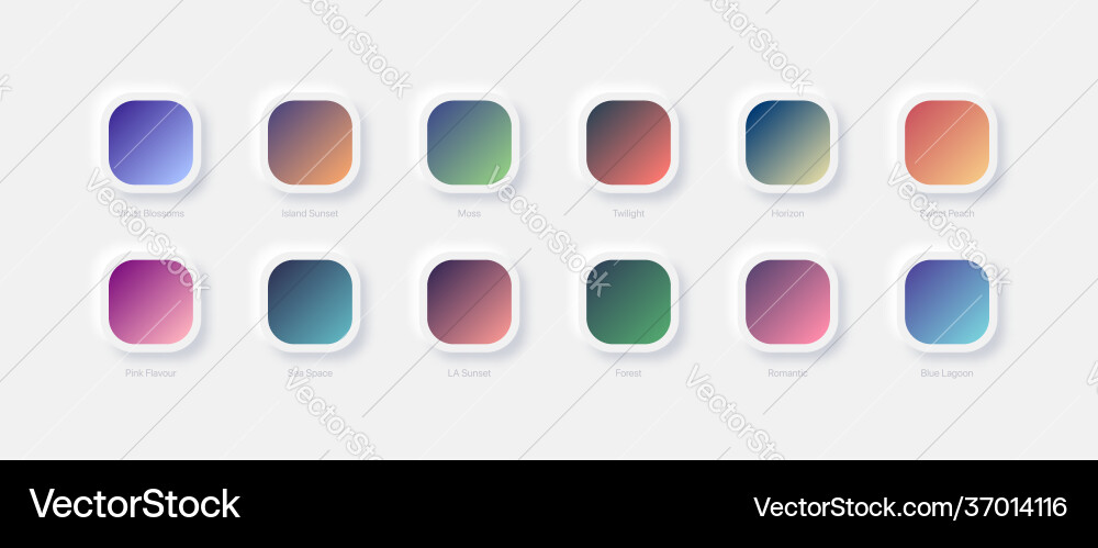 Vivid Gradient Color Set - UI/UX vector image