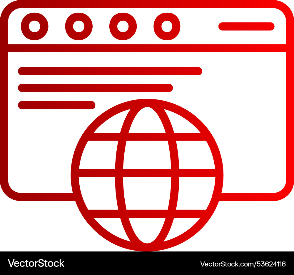 Web browser line gradient icon vector image