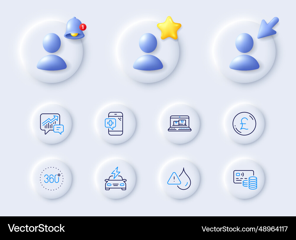 Accounting web inventory and 360 degrees line Accounting web inventory and 360 degrees line vector image