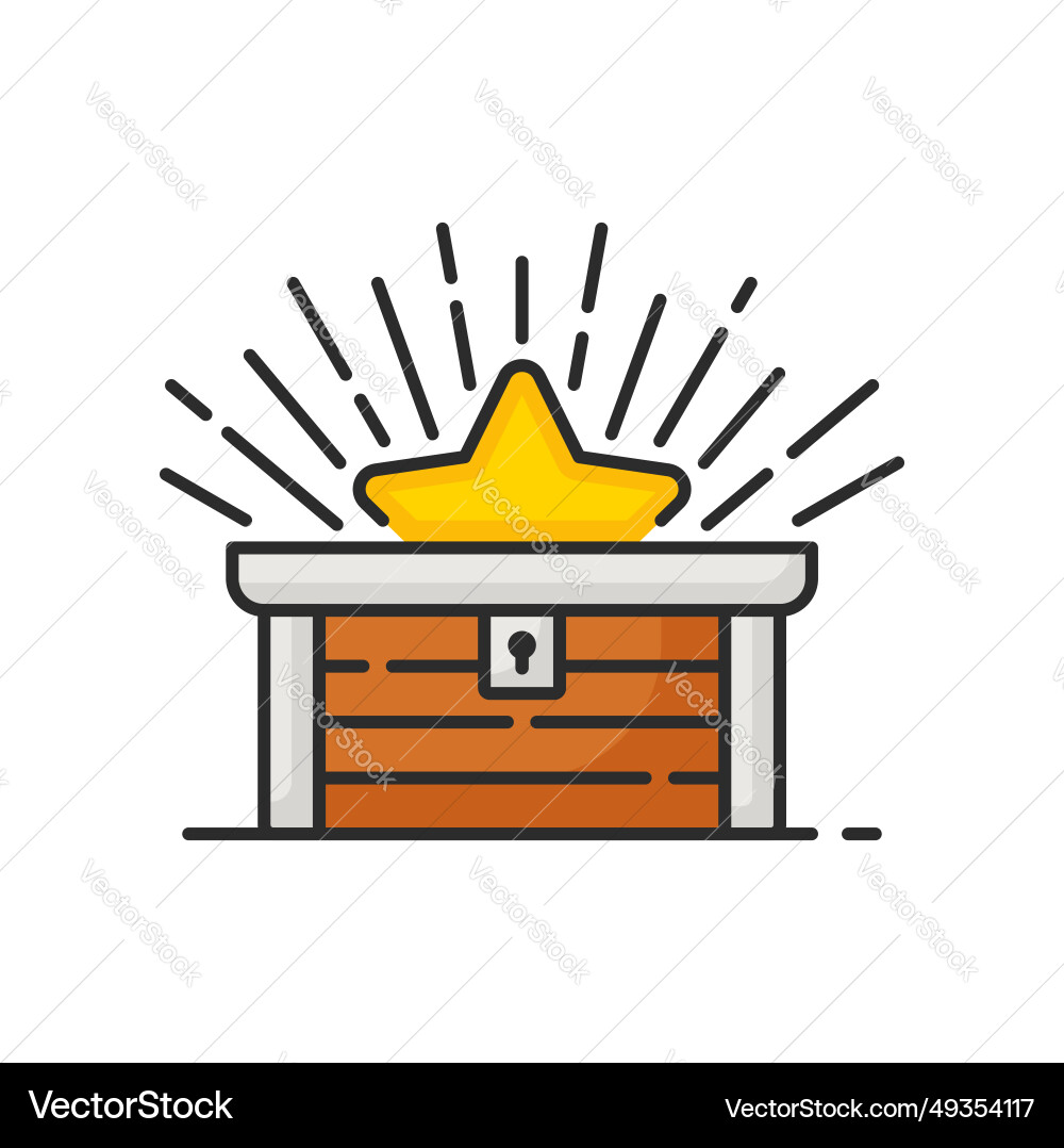 Bonus points star in treasure chest icon Bonus points star in treasure chest icon vector image