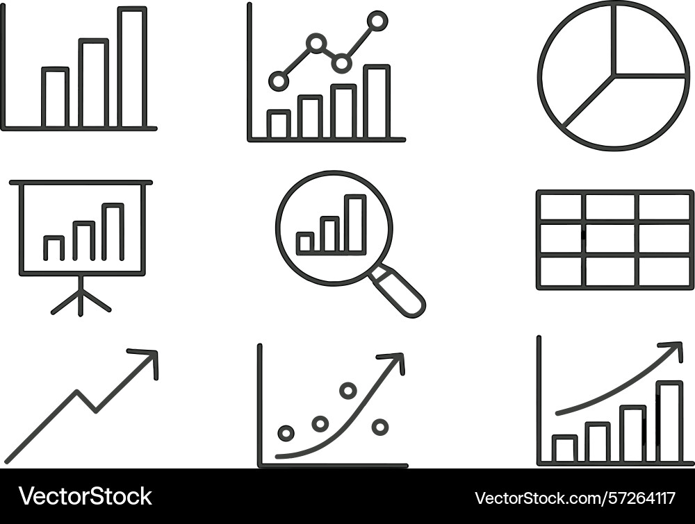 Collection of various graphs and charts depicting Collection of various graphs and charts depicting vector image
