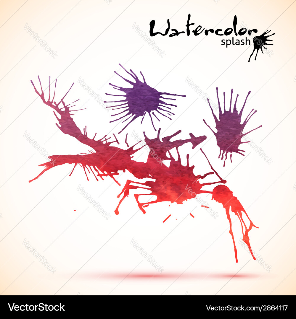Colorful ink blobs with shadow vector image