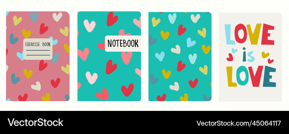 Cover page templates based on patterns with hearts Cover page templates based on patterns with hearts Vector Image