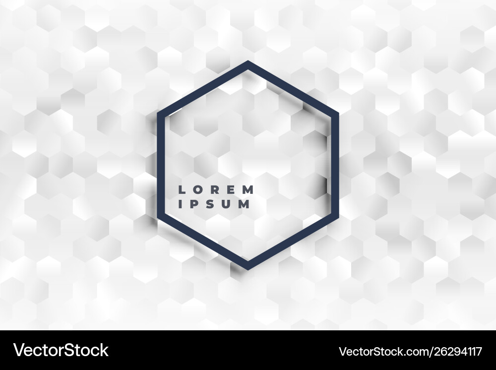 Elegant white hexagonal shapes pattern background vector image