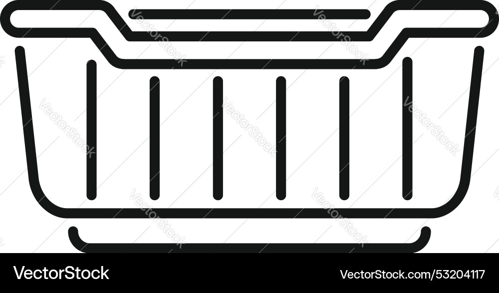 Empty plastic food container with handles line Empty plastic food container with handles line Vector Image