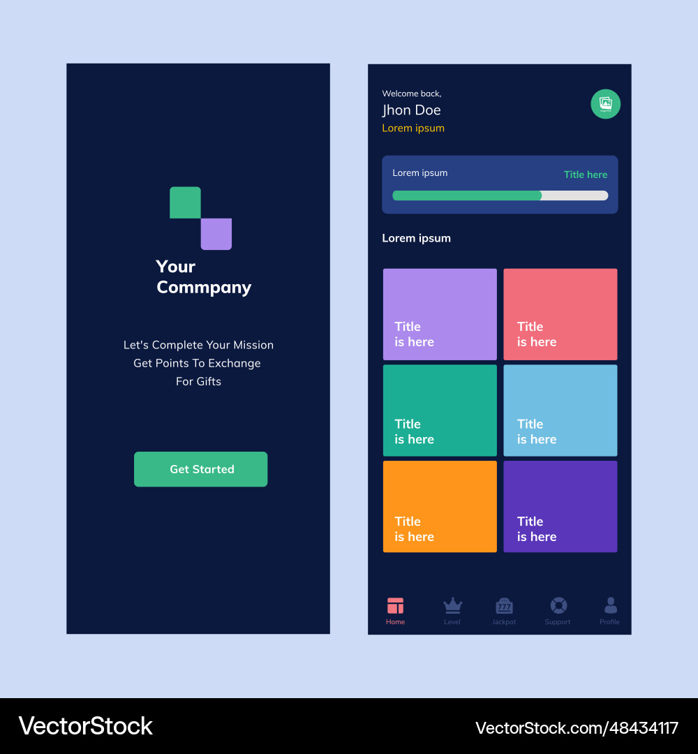 Game user interface design template Vector Image