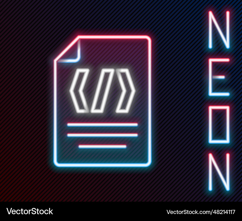 Glowing neon line binary code icon isolated Glowing neon line binary code icon isolated vector image