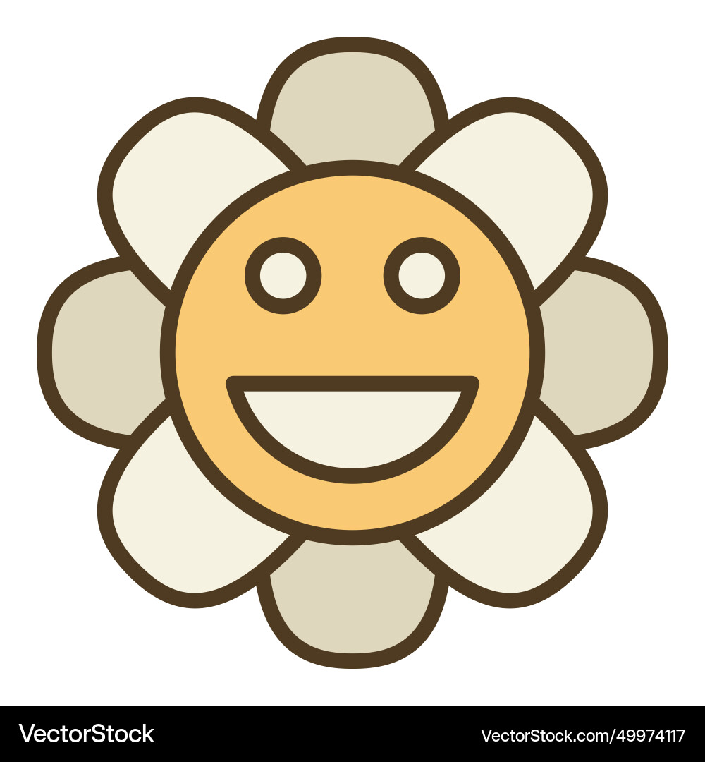Groovy schöne Blume farbiges Symbol oder Logo Groovy schöne Blume farbiges Symbol oder Logo vektorbild