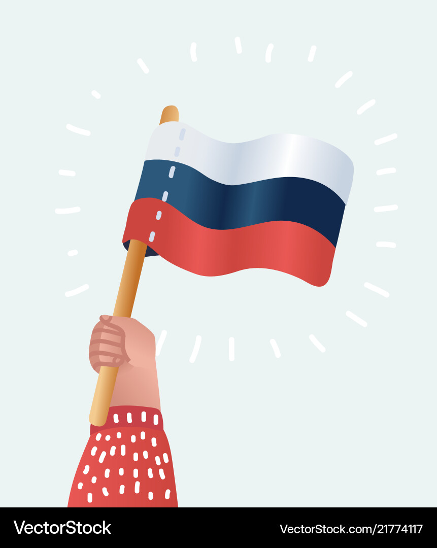 Human hands holding russian flag Human hands holding russian flag vector image