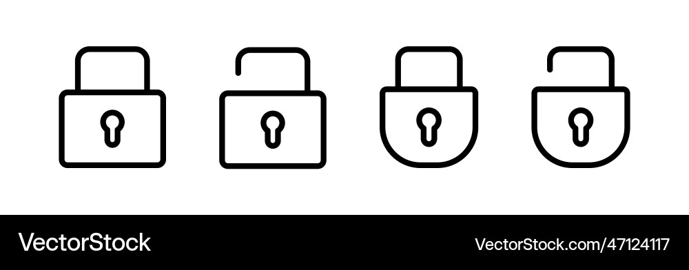 Lock icon padlock encryption security vector image