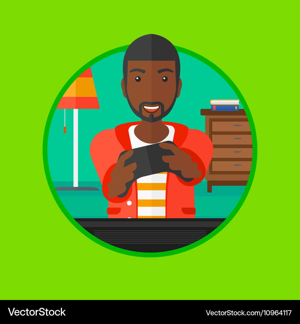 Man playing video game vector image