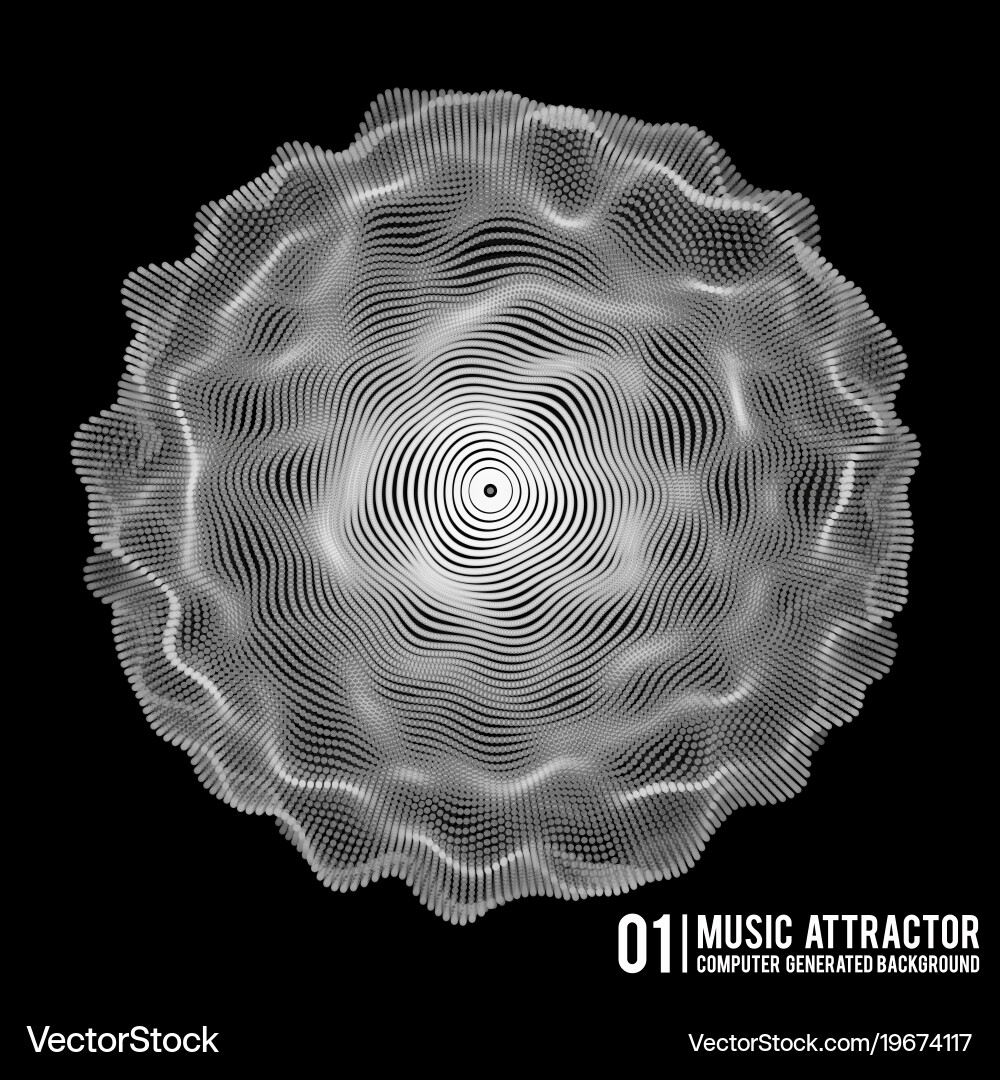 Music background big data particle flow vector image