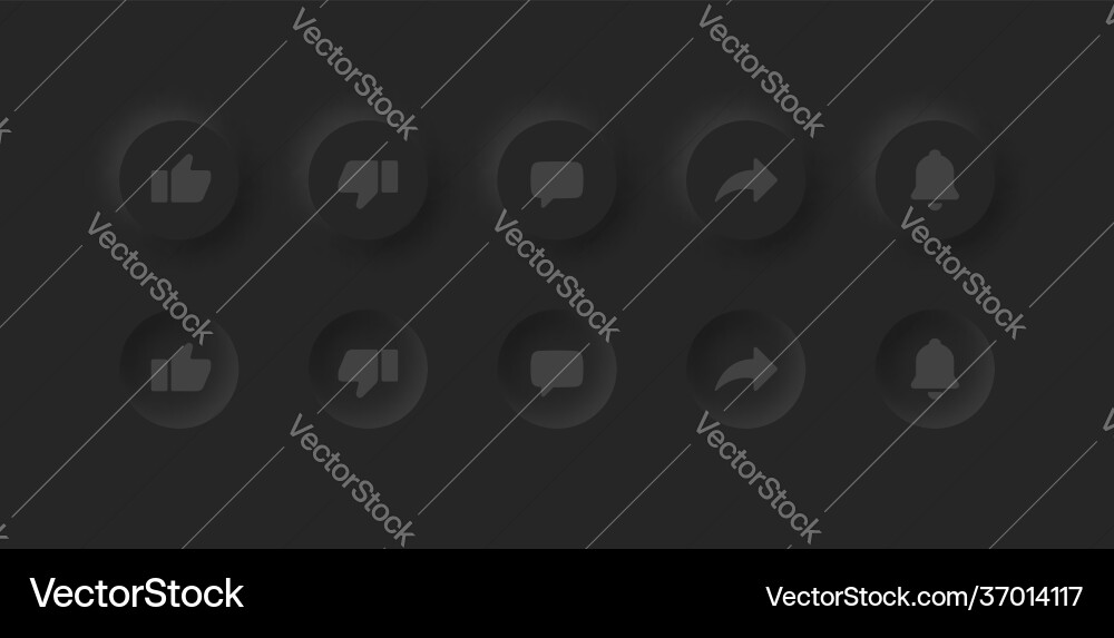 Neumorphic ui ux design elements youtube buttons Neumorphic ui ux design elements youtube buttons vector image