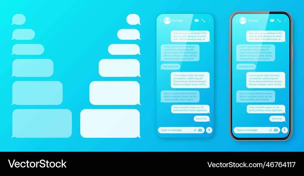 Realistic smartphone with messaging app Realistic smartphone with messaging app vector image