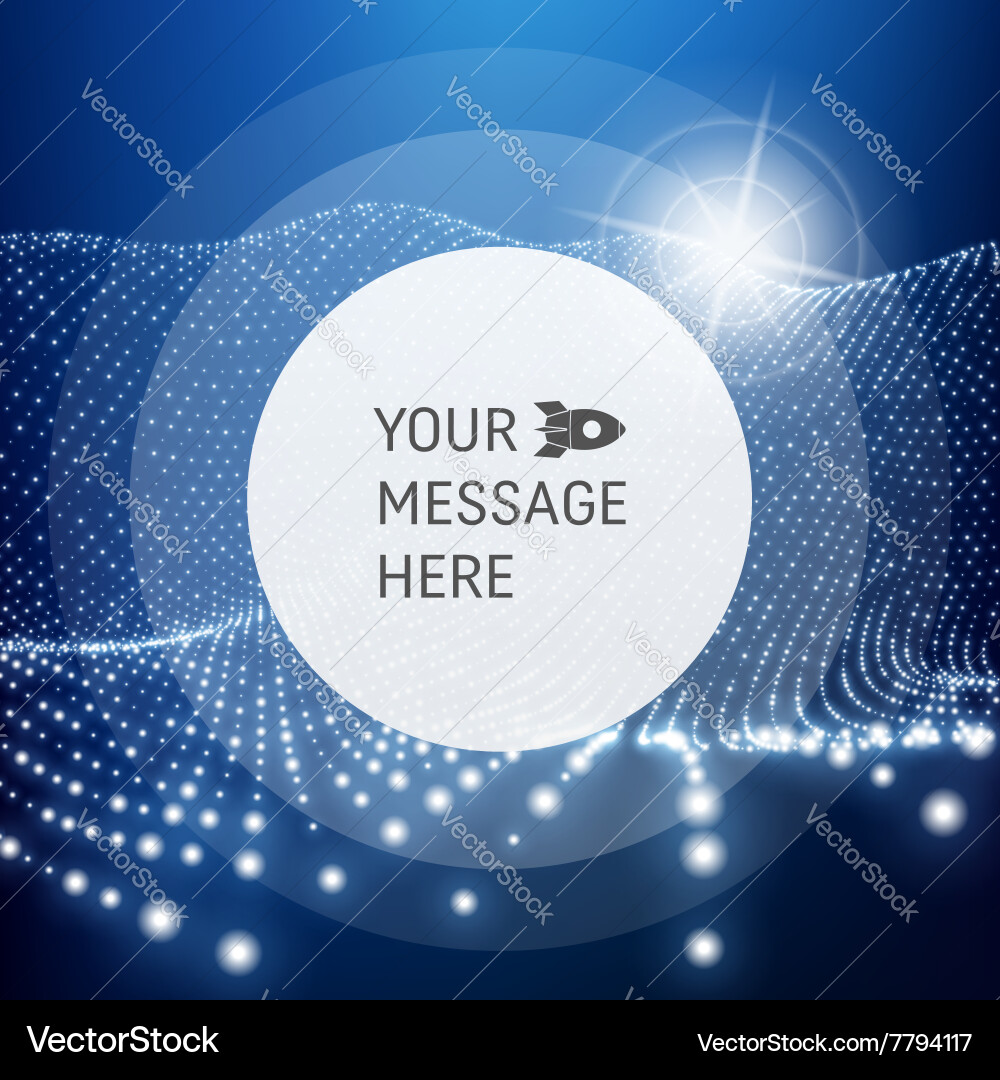 Round frame with place for text 3d grid vector image