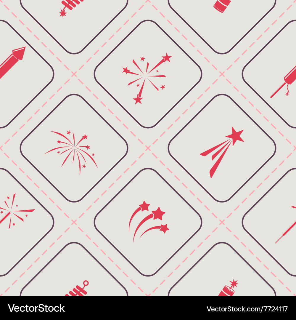 Seamless background with firework icons Vector Image