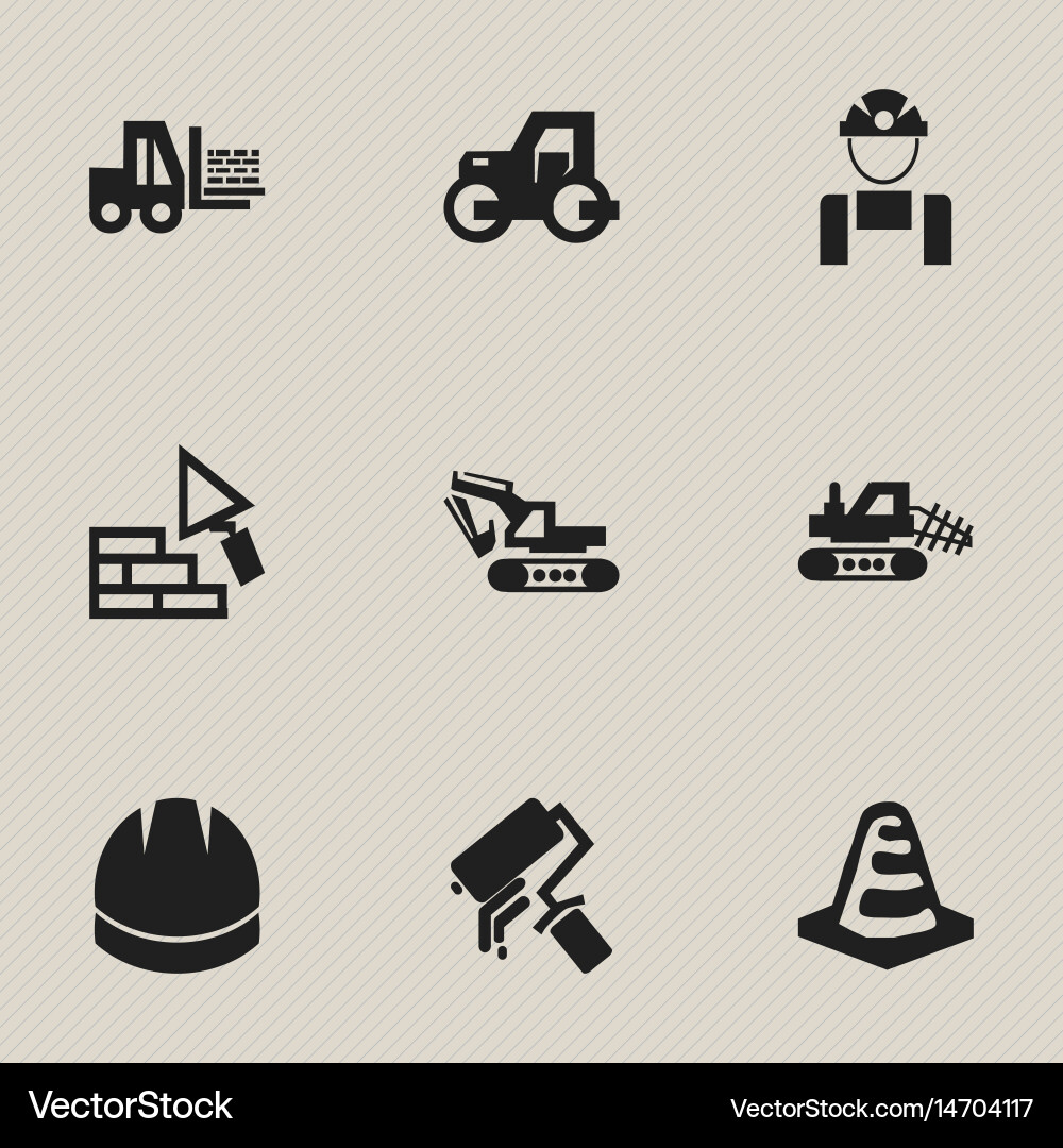 Set of 9 editable structure icons includes Vector Image