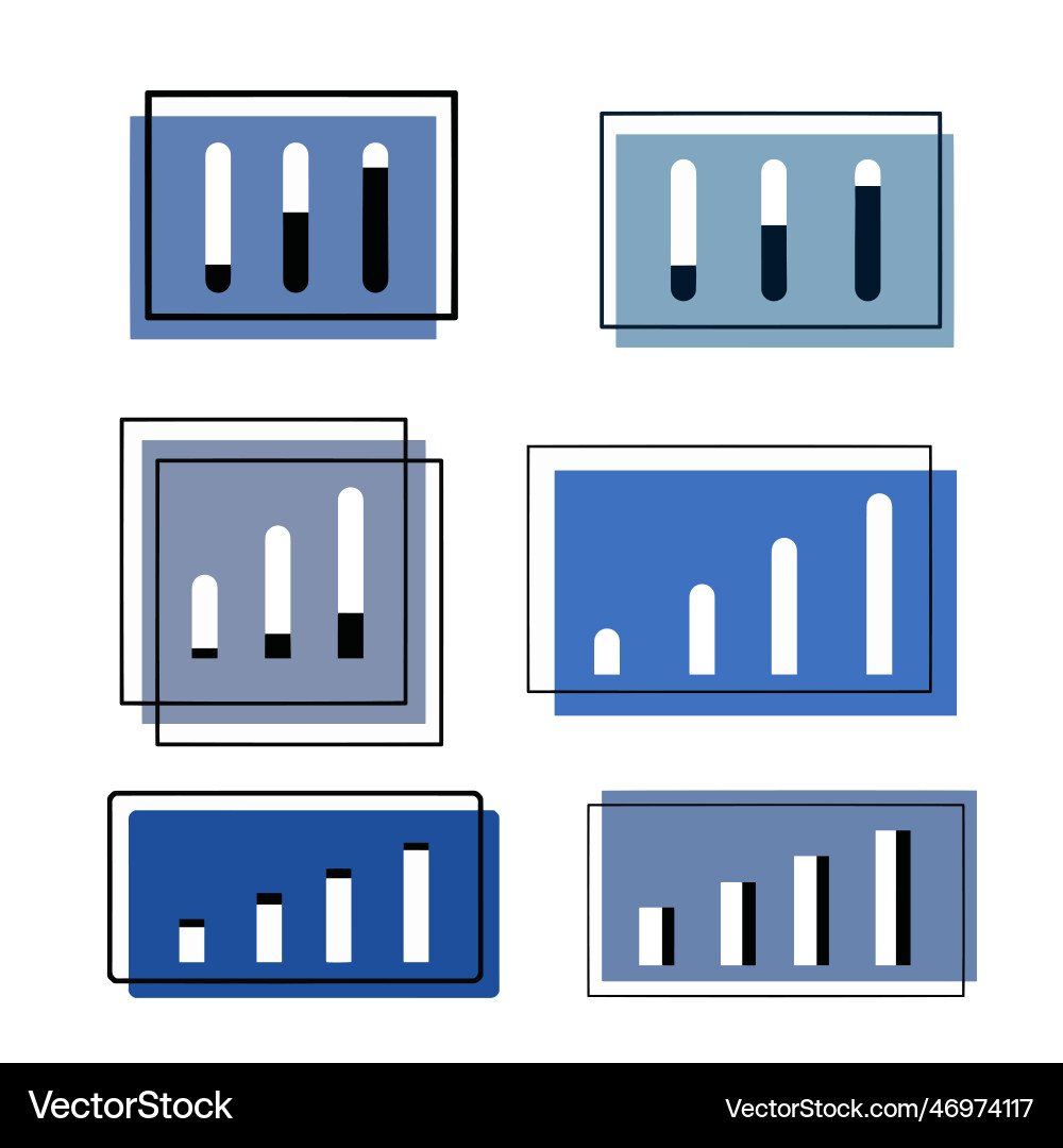 Set of column graphs minimalistic design vector image